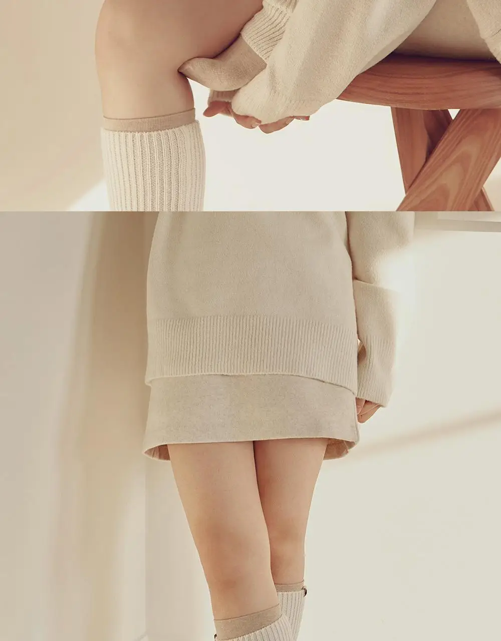[류혜영 PICK] 마른파이브 넉넉 리브드 니트 레그워머 3colors (블랙/아이보리/라이트그레이) 상세페이지 16